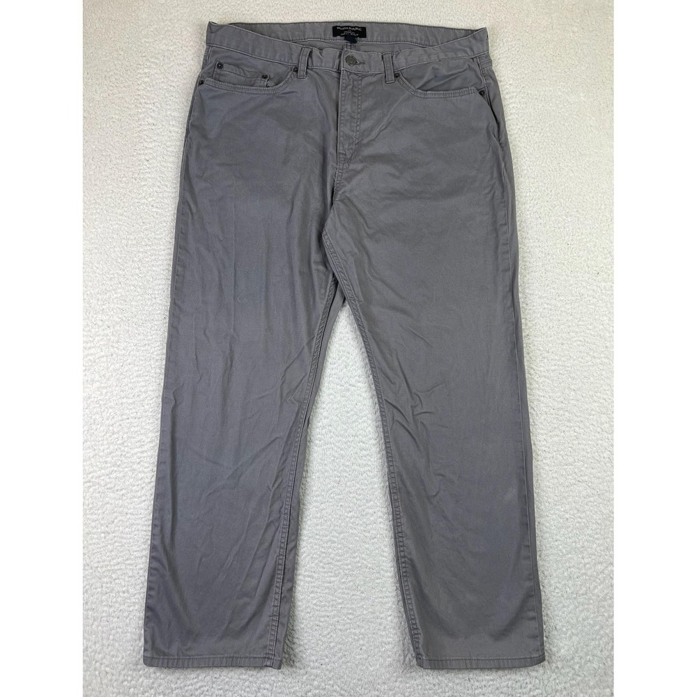 Banana Republic Pants Mens 36x30 Gray Straight Leg Sueded Smoked Pearl Stretch